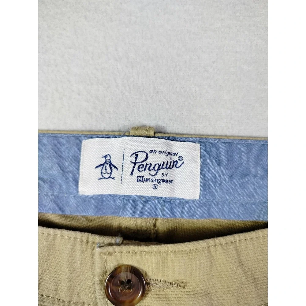 Penguin‎ By Munsingwear Pants Mens 36 Beige Stretch Canvas Chino Casual Office